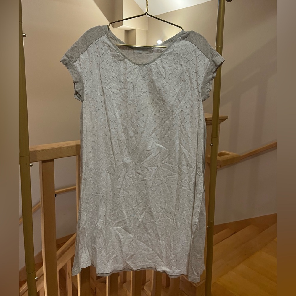 Japan Vintage Cream Eyelet and Cream Jersey Dress